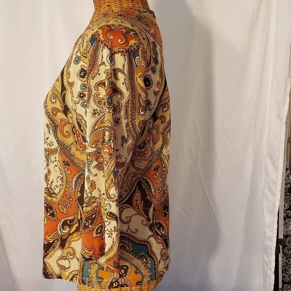 Ladies TANJAY Paisley Blouse in Fall Colors - S - Picture 2 of 4